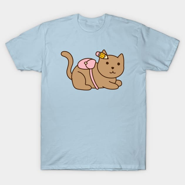 Cute School Cat T-Shirt by Alexandra Franzese